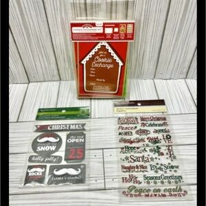 Holiday Time Cookie Exchange Party Cards 8 Invites 2 sheets stickers Lot of 3